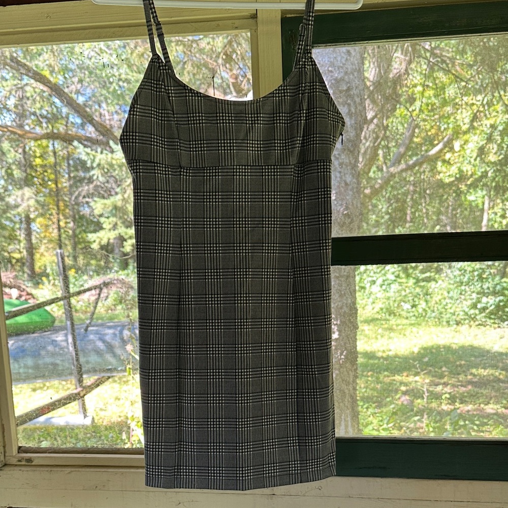 Y2K Grunge Inspired Forever 21 Black and White Checkered Mini Dress